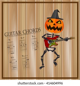 Basic guitar chords ,Vector illustration