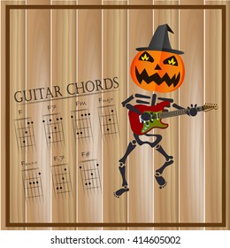 Basic guitar chords ,Vector illustration