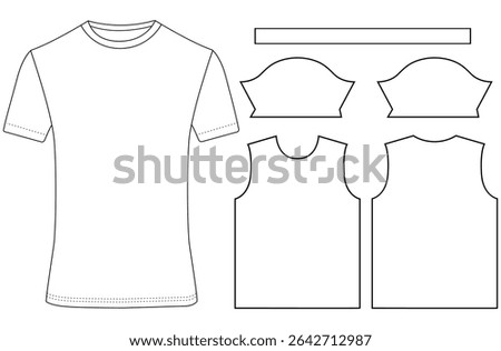 Basic half sleeve T shirt   vector illustration template design	
