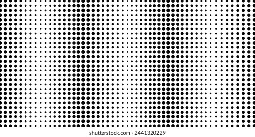 Basic halftone dots effect in black and white color. Halftone effect. Dot halftone. Black white halftone.Background with monochrome dotted texture. Polka dot pattern template. Background with black