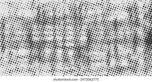 Basic halftone dots effect in black and white color. Halftone effect. Dot halftone. Black white halftone.Background with monochrome dotted texture. Polka dot pattern template. 