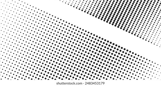 Basic halftone dots effect in black and white color. Halftone effect. Dot halftone. Black white halftone.Background with monochrome dotted texture. Polka dot pattern template.