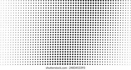 Basic halftone dots effect in black and white color. Halftone effect. Dot halftone. Black white halftone.Background with monochrome dotted texture. Polka dot pattern template.