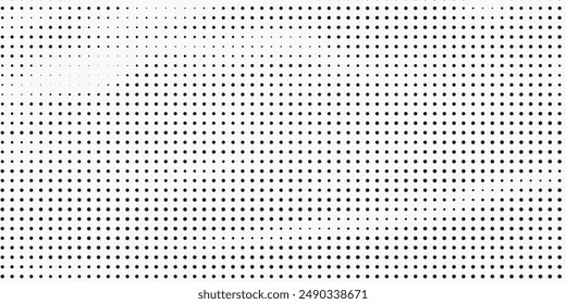 Basic halftone dots effect in black and white color. Halftone effect. Dot halftone. Black white halftone.Background with monochrome dotted texture. Polka dot pattern template