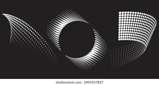 Basic halftone dots effect in black and white color. Halftone effect. Dot halftone. Black white halftone.Background with monochrome dotted texture. Polka dot pattern template. Background with black