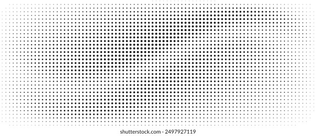 Basic halftone dots effect in black and white color. Halftone effect. Halftone dots. Black white halftone.Background with monochrome dotted texture. Polka dot pattern template. circle dot. eps 10