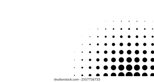 Basic halftone dots effect in black and white color. Halftone effect. Dot halftone. Black white halftone.Background with monochrome dotted texture. Polka dot pattern template.