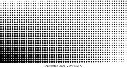Basic halftone dots effect in black and white color. Halftone effect. Halftone dots. Black white halftone.Background with monochrome dotted
