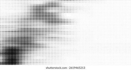 Basic halftone dots effect in black and white color. Halftone effect. Halftone dots. Black white halftone.Background with monochrome dotted