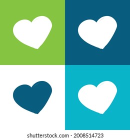 Basic Heart Flat four color minimal icon set