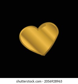 Basic Heart gold plated metalic icon or logo vector