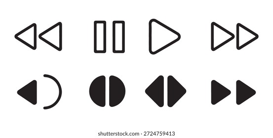 Conjunto de iconos de corazón Básico para aplicaciones de Web y móviles Botones favoritos como símbolos Conceptos románticos Interfaz de usuario digital