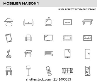 Basic Home Furniture Pictograms Tv Stock Vector (Royalty Free) 2141493353