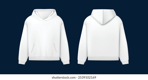 A basic hoodie vector featuring a front view with a drawstring hood and pocket. Ideal for apparel design mockups, streetwear branding, or cozy, casual-themed visuals.