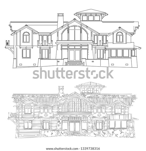 Basic Houses Sketch Vector Stock Vector Royalty Free