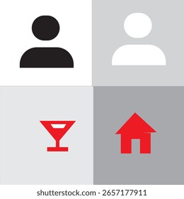 Figura humana básica e ícones martini para elementos UX