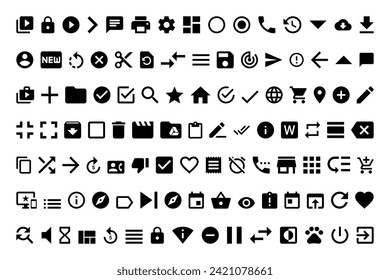 Basic icon collection, user interface  icon set, web essentials, web icons, website interface, ui interface, vector, symbol, design, illustration, icons bundle.