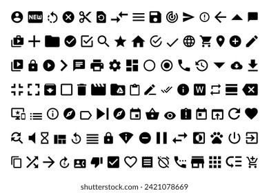 Basic icon collection, user interface  icon set, web essentials, web icons, website interface, ui interface, vector, symbol, design, illustration, icons bundle.