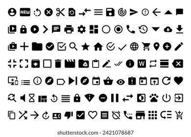 Basic icon collection, user interface  icon set, web essentials, web icons, website interface, ui interface, vector, symbol, design, illustration, icons bundle.