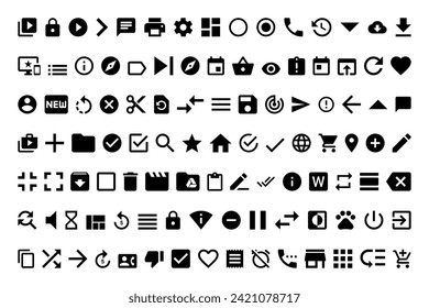 Basic icon collection, user interface  icon set, web essentials, web icons, website interface, ui interface, vector, symbol, design, illustration, icons bundle.