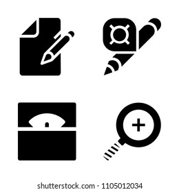 Basic icon set. abstract, keep, drawing and look vector illustration for web