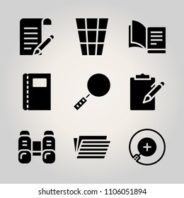 Basic icon set. cover, mobile, vacation and white vector illustration for web