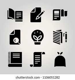 Basic icon set. environmental, paperwork, space and junk vector illustration for web