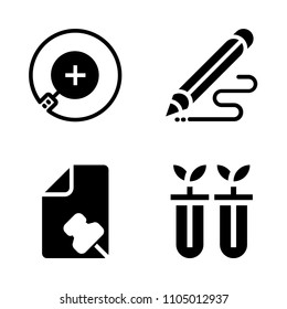 Basic icon set. financial, storage, test and research vector illustration for web