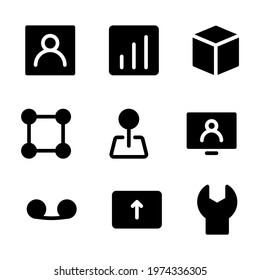 basic icon set with glyph style for presentation, and social media