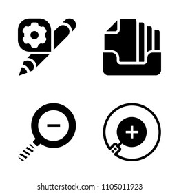 Basic icon set. information, screen, focus and future vector illustration for web