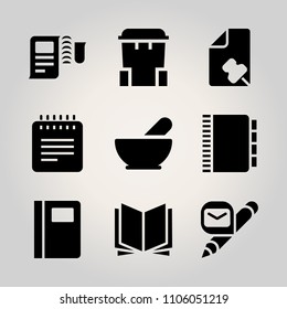 Basic icon set. junk, waste, study and creative vector illustration for web