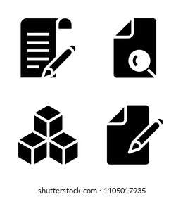 Basic icon set. keep, documentation, archive and desk vector illustration for web