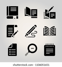 Basic icon set. lens, desk, tool and concept vector illustration for web