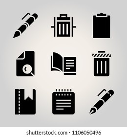 Basic icon set. marker, mock, test and work vector illustration for web