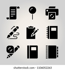 Basic icon set. modern, report, internet and pointer vector illustration for web