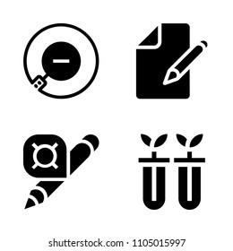 Basic icon set. paper, stack, focus and concept vector illustration for web