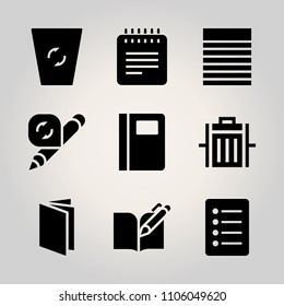 Basic icon set. recycling, internet, layout and science vector illustration for web