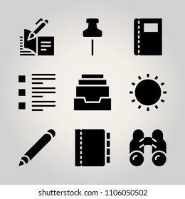 Basic icon set. template, network, social and notebook vector illustration for web