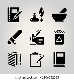 Basic icon set. two, pollution, illustration and exam vector illustration for web