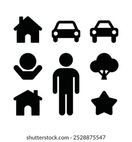 Basic Icon Set with a white background