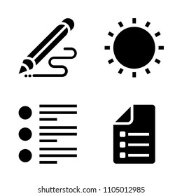 Basic icon set. write, text, color and test vector illustration for web