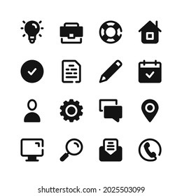 Basic icons. Black symbols. Vector icons set