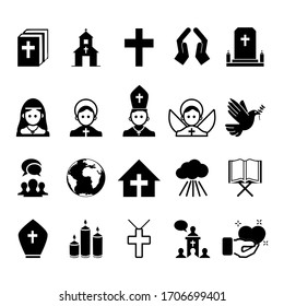 Basic Icons Catholic Religion Catholic People Stock Vector (Royalty ...