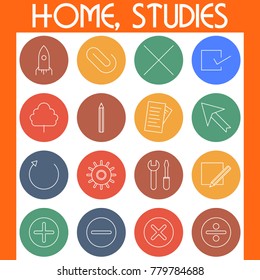 Basic icons of home and education