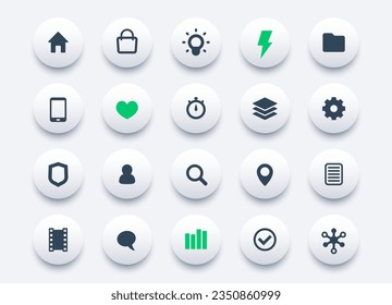 Basic icons set for apps and web
