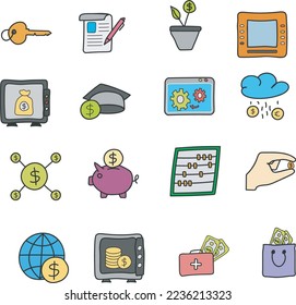 Basic icons set. Modern graphic design finance symbols, elements. Vector outline icons