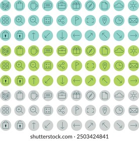 Basic icons vector art color icons weather business location 