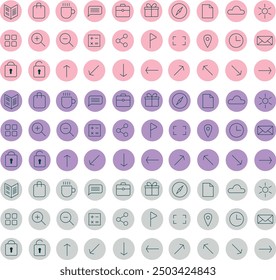 Basic icons vector art color icons weather business location 