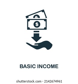 Basic Income icon. Monochrome simple Basic Income icon for templates, web design and infographics