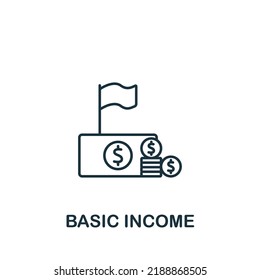 Basic Income icon. Monochrome simple Fintech Industry icon for templates, web design and infographics